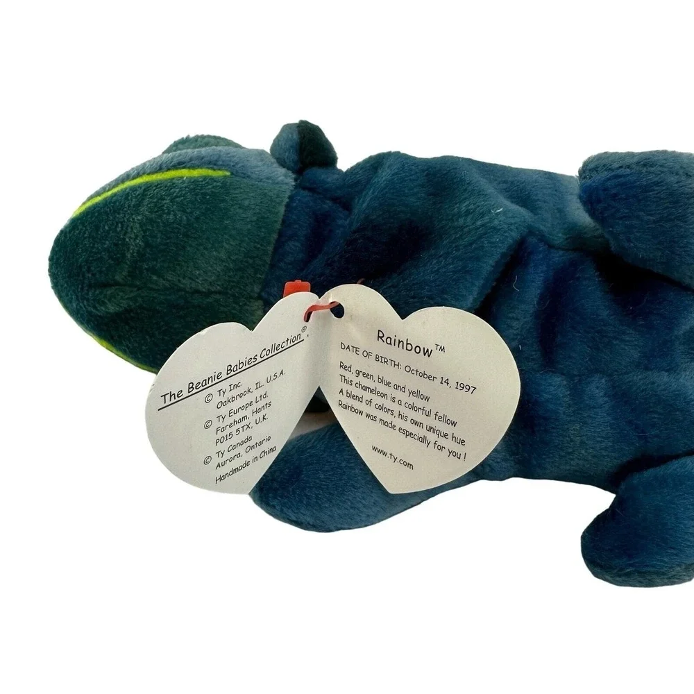 Ty Beanie Baby Rainbow Chameleon 1997 Original Tag‎ Excellent Condition